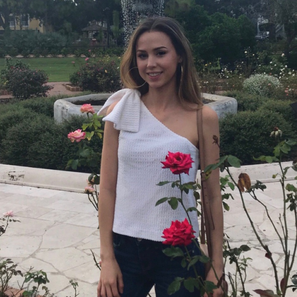 Club Monaco One shoulder bow top